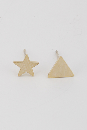 Star and Triangle Stud Earrings 6BAB10